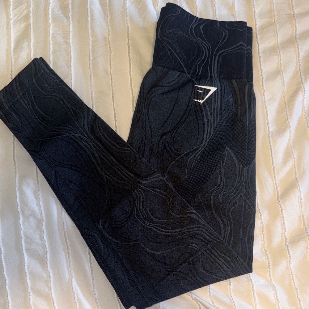 Black Gymshark Patterned Leggings